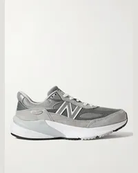 New Balance Sneakers in camoscio e mesh con finiture in pelle 990v6 Grigio