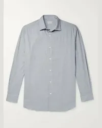 Charvet Camicia in flanella di misto cotone e lana Grigio