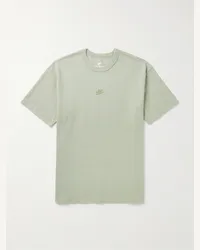 Nike T-shirt in jersey di cotone con logo ricamato Sportswear Premium Essentials Verde