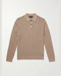 Beams Plus Polo in misto cotone, cashmere e lana a trecce Neutri