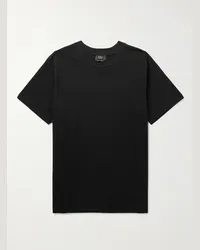 A.P.C. T-shirt in jersey di cotone biologico con logo ricamato Nero