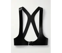 Alexander McQueen Cintura harness in pelle lucida Nero