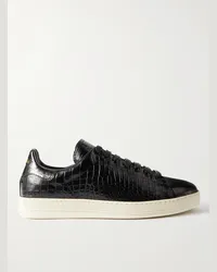 Tom Ford Sneakers in vernice effetto coccodrillo Warwick Nero