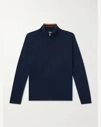 Paul Smith Cardigan in cashmere con zip Blu