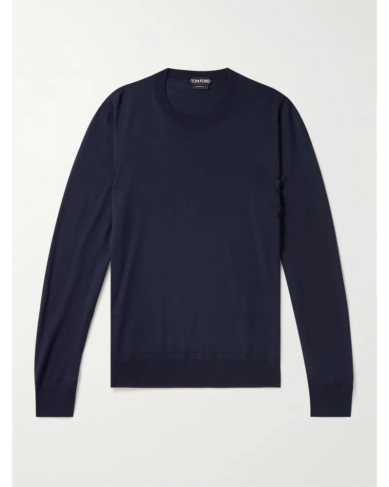 Tom Ford Pullover in lana merino Blu