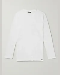 Tom Ford Maglia in misto modal e cotone stretch Bianco