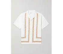 Camicia in popeline ricamato con colletto aperto Minari