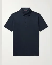 Loro Piana Polo in cotone piqué Blu