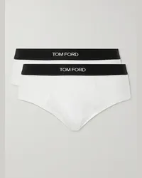 Tom Ford Confezione da due slip in misto cotone e modal stretch Bianco