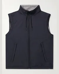 Ermenegildo Zegna Gilet reversibile in shell e twill di misto cashmere Blu