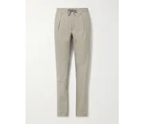 Pantaloni slim-fit in popeline di misto cotone con pinces Venezia 1951