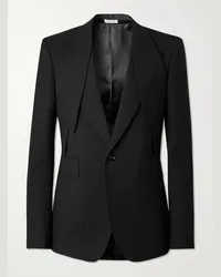 Alexander McQueen Blazer slim-fit in gabardine di lana Nero