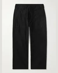 Beams Plus Pantaloni a gamba larga in cotone Nero