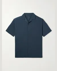 Snow Peak Camicia in Primeflex™ Dot Air® con logo e colletto aperto Blu