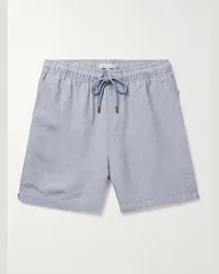 Onia Shorts a gamba dritta in misto lino e lyocell con coulisse Air Blu