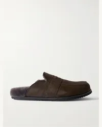 MR P. Slipper in camoscio con interno in shearling David Marrone