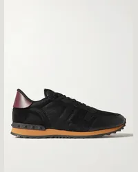 Valentino Garavani Sneakers in pelle scamosciata, pelle e mesh Rockrunner Nero