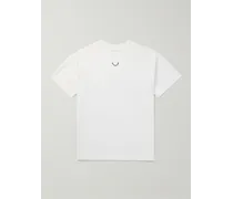 T-shirt in jersey di cotone con ricamo e stampa
