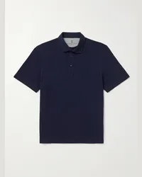 Brunello Cucinelli Polo in cotone piqué Blu