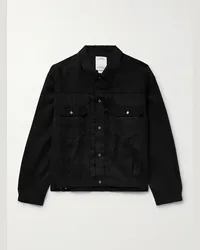 Visvim Giacca trucker in twill di misto lino e lana 10XX Nero