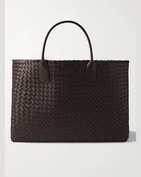 Bottega Veneta Tote bag in pelle con motivo Intrecciato Cabat Large Marrone