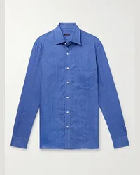 Rubinacci Camicia in lino Blu