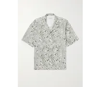 Camicia in popeline di cotone stampato con colletto aperto Eren