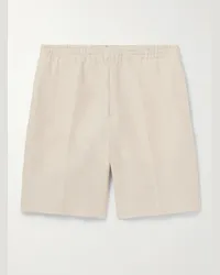 Ermenegildo Zegna Shorts a gamba dritta in lino Oasi con coulisse Neutri