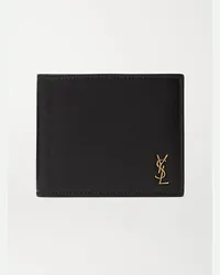 Saint Laurent Logo-Appliquéd Full-Grain Leather Billfold Wallet Nero