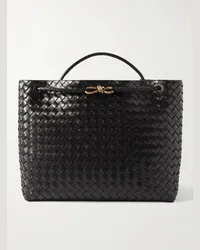 Bottega Veneta Borsa a tracolla in pelle con motivo Intrecciato Large Andiamo Nero