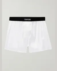 Tom Ford Boxer in raso di seta stretch con finiture in velluto Neutri