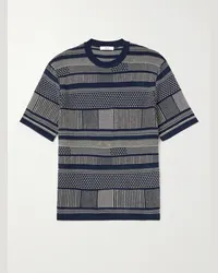 MR P. T-shirt in cotone jacquard Blu