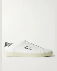 Saint Laurent Sneakers in pelle con logo ricamato Court Classic Bianco