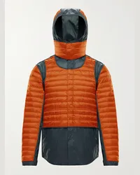 Moncler 5 Moncler Craig Green Chrysemys Panelled Quilted Nylon Hooded Down Jacket Arancione