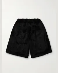 Simone Rocha Shorts a gamba larga in peluche Nero