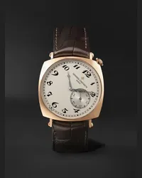 Vacheron Constantin Orologio a carica manuale 40 mm in oro rosa 18 carati con cinturino in alligatore Historiques American 1921, N. rif. 82035/000R-9359 Bianco