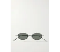 Gucci Occhiali da sole in metallo argentato con montatura rettangolare Argento