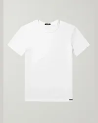 Tom Ford T-shirt slim-fit in jersey di cotone stretch Bianco