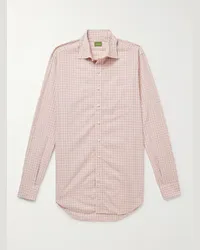 Sid Mashburn Camicia in popeline di cotone a quadri Rosa