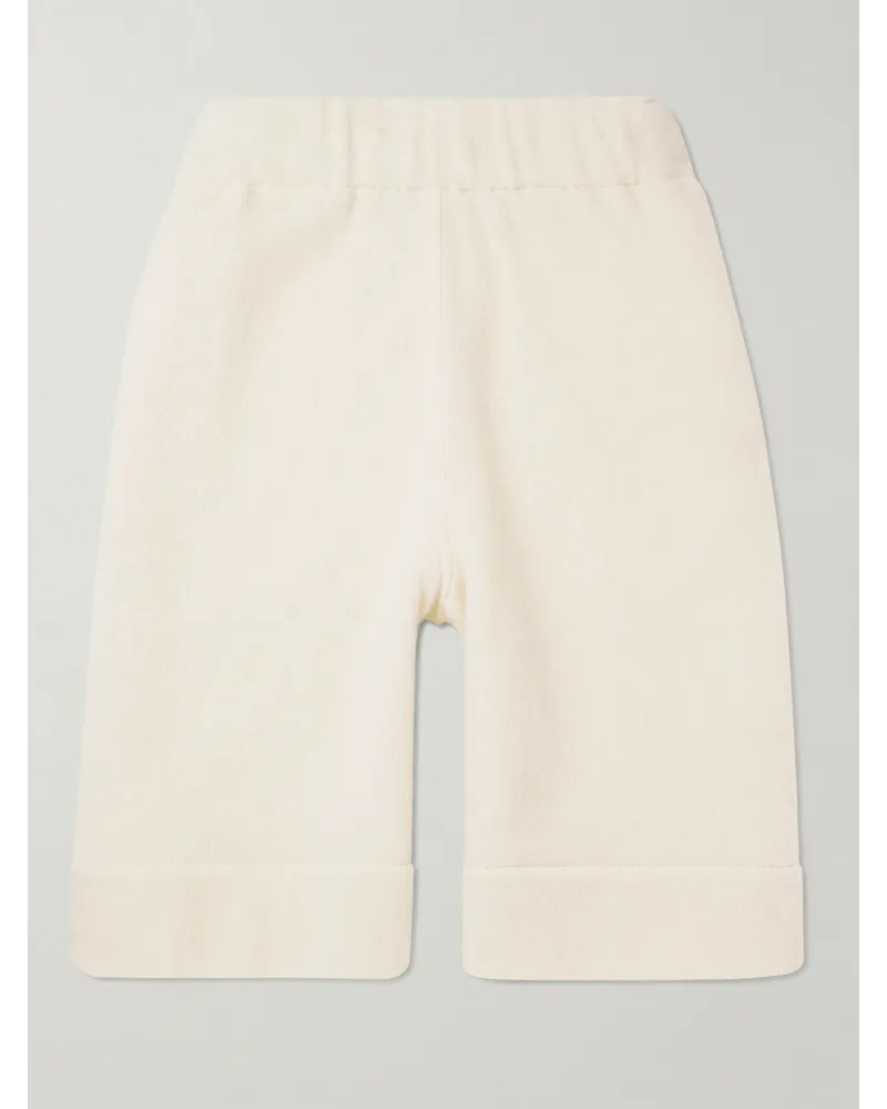 Jil Sander Shorts a gamba larga in misto alpaca e cotone spazzolato Neutri