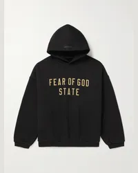 Fear of God Felpa oversize in jersey di misto cotone con cappuccio e logo Nero