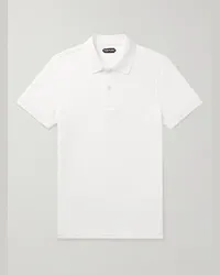 Tom Ford Polo in cotone piqué tinta in capo Bianco