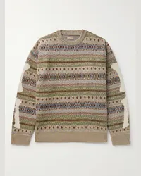 KAPITAL Pullover in misto lana Fair Isle Verde