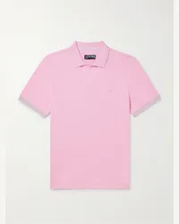 Vilebrequin Polo slim-fit in cotone piqué con logo ricamato Rosa