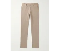 Pantaloni slim-fit a gamba dritta in twill di cotone stretch