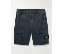 Shorts cargo in tela di cotone con logo applicato