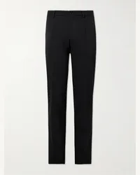 Dolce & Gabbana Pantaloni a gamba dritta in twill di lana stretch Nero