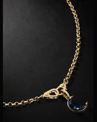 FOUNDRAE Collana e pendente in oro con topazio Crescent Blu