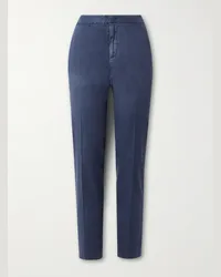 Loro Piana Pantaloni a gamba dritta in misto lino Blu