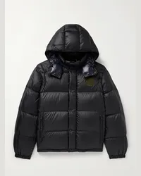 Moncler Piumino convertibile in shell trapuntato con cappuccio e logo applicato Cyclone Nero